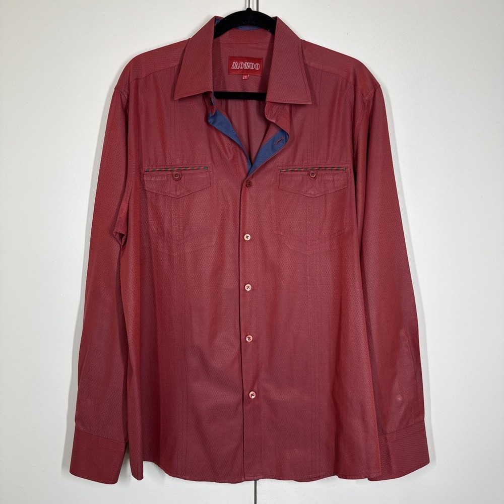 Mondo di Marco Long Sleeve Designer Shirt Mens Size XL Club Shirt